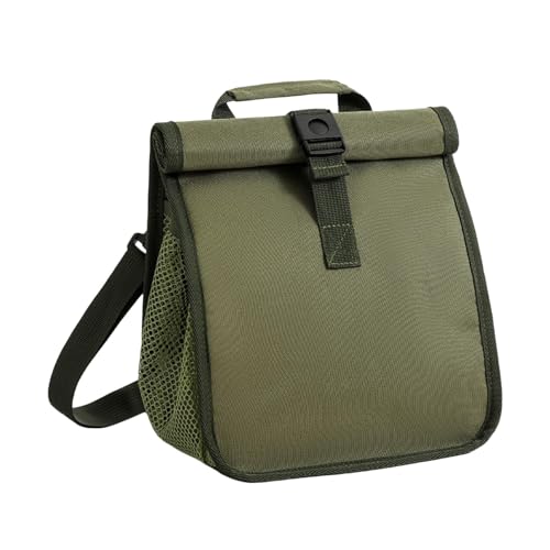 Portaalimentos aislado – Bolsa de almuerzo térmica plegable estilo bolsa de almuerzo plegable | unisex con correa ajustable para el hombro, enfriador de almuerzo impermeable para el trabajo,