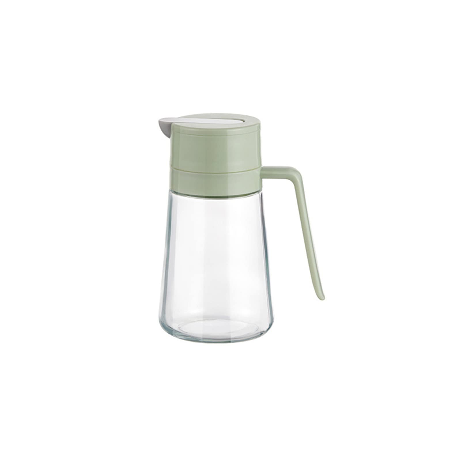 Tsophreniq Soy Sauce Bottle with Handle & Automatic Open Close Cover Utility Oil Can Kitchen Gadget / 650ml Clear Vinegar Pot Soy Sauce Pot with Handle