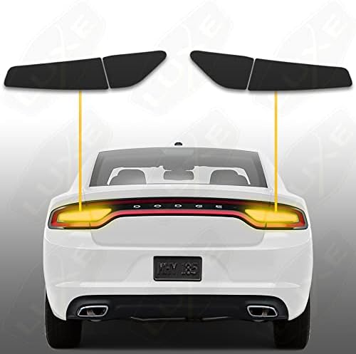 Luxe Auto Concepts Tail Light Tint Kit for 2015-2023 Dodge Charger- Dark Smoke Gloss | Exact Cut Vinyl Overlays | Tinted Dry Application Luxe LightWrap Film with Air Release Technology