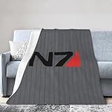 Mass E-Ffect N7 Ultra-Soft Micro Fleece Blanket Soft Comfortable Flannel Blanket Available for Bed Couch Living Room