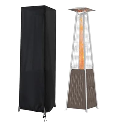 Aidetech Patio Heater Cover, Outdoor Standing Square Heater Covers with Zipper Waterproof Windproof Thicker Oxford (Black, 87" H x 21" W x 24" D Inch)