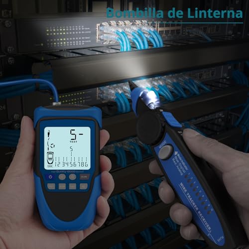 Miniatura 7 de Ygitk Probador De Cable Con Poe Rastreador De Cables Multifunción De Red Rj45 Poe Con Lcd Nueva Versión Buscador De Líneas Cable Cat5 5e Cat6 Cat7 Cat8 Para Prueba De Polaridad De Voltaje De Batería