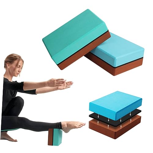 SUPVOX Double Yoga Pilates Bricks 2pcs High Density Eva Yoga Blocks Gymnastics Blocks Non-slip Surface for Balance