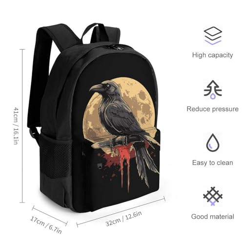 Cow Moon Travel Backpack Casual Daypack Shoulder Bag with Adjustable Shoulder Straps for Men Women2