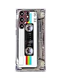 FAteamll Case for Galaxy S22 Ultra Shockproof Scratchproof with TPU Soft Bumper Retro Cassette Tape Case Compatible with Samsung Galaxy S22 Ultra