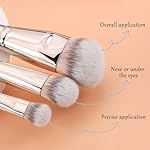 TEOYALL Flat Angled Brushes, Flawless Foundation Brush Under Eye Concealer Brush Bronzer Brush with Liquid Cream Powder - Image 2