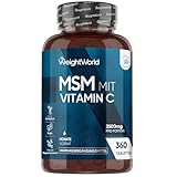 MSM 2400mg mit 100mg Vitamin C - 360 Tabletten von WeightWorld