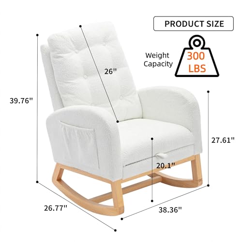 Sillón Mecedor Ergonomico Plegable Blanco miniatura 2