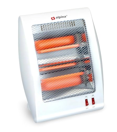 Alpina Elektrischer Herd - Strahlofen - 2 Zähne 400 et 800 Watt - Kippschutz, White-417