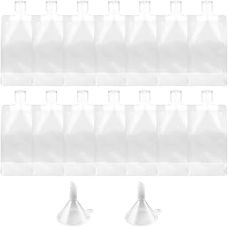 Refillable Squeeze Pouch 15PCS Clear Travel Shampoo Squeezable Bags 100ML Travel Containers Kitsch Travel Set Stand Up Pouch for Toiletry Lotion Shower Gel Mouthwash Leakproof Cosmetic Containers
