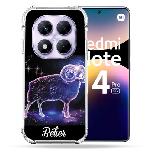Coque Xiaomi Redmi Note 14 Pro 5G antichoc Cokitec zodiaque Bélier