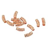 Feines Roségold Gefülltes, filigranes Hohlkörper-Distanzstück mit Blumenmuster verziert