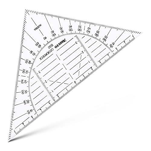 Aristo Equerre de Géométrie Hypoténuse 160 Mm en Plexiglassans Facette Très Flexible Difficile à Casser (Ar1550)