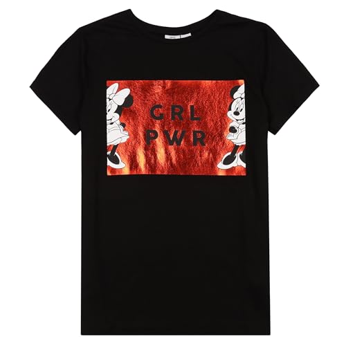 DISNEY Minnie Mouse Camiseta negra de manga corta para niña GIRL POWER 11-12 años