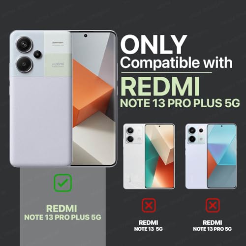 Image of WOW IMAGINE Shock Proof Flip Cover Back Case Cover for Xiaomi Mi Redmi Note 13 Pro Plus 5G (Flexible | Leather Finish | Card Pockets Wallet & Stand | Black)