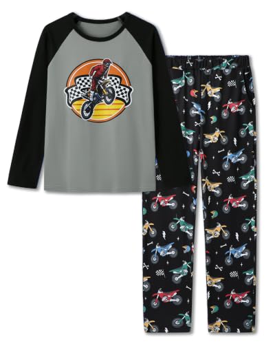 Kids Motorcycle Print Pajama Set