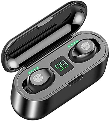 Ridgetek In Ear Wireless Earbuds, Bluetooth, USB charging case, Microphone5.0 Noise reduction, compatible with Android.iPhone, LCD digital power display, 3in1 Power Bank, Phone stand & Ear Pods