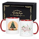 Photo Gallery joymkaing, 2 tazze di natale per donne, lavabili in lavastoviglie e adatte al microonde, idea regalo per natale, 2 tazze da 320 ml, colore rosso Photo Gallery joymkaing, 2 tazze di natale per donne, lavabili in lavastoviglie e adatte al microonde, idea regalo per natale, 2 tazze da 320 ml, colore rosso