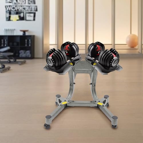 Support d'haltères mobile pour s'entraîner dans le salon - Range-poids compact 100 kg en métal - 4