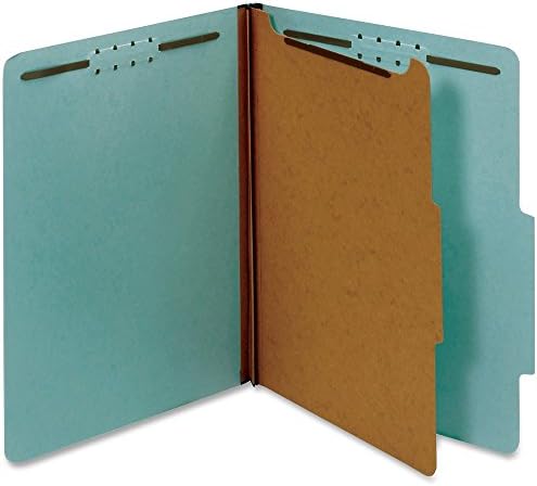 Pendaflex Recycled Classification File Folders, 1 Divider, 2" Embedded Fasteners, 2/5 Tab Cut, Legal Size, Light Blue, Box of 10 (28777R) image 3