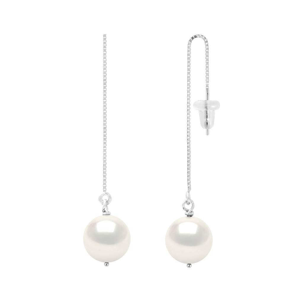 PEARLS & COLORS Orecchini A Prestigio Con Vere Perle D'Acqua Dolce 9-10 Mm - Qualità AAA+ In Argento 925