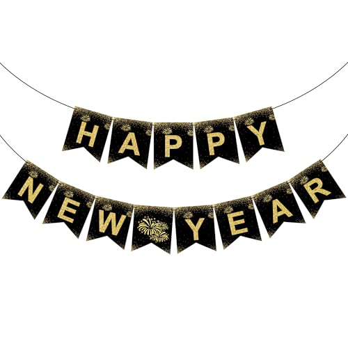 Image of OHOME New Years Decorations 2027 - Happy New Year Banner - New Years Eve Party Supplies - Happy New Year Decorations 2027 Eve Decorations