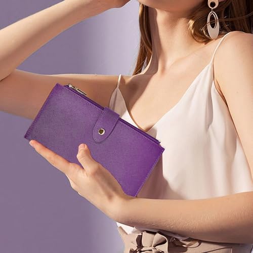 Image of Travelambo RFID Wallet Women Large Size Bifold Multi Card Wallet Case with Zipper Pocke Credit Card Holder for Women
