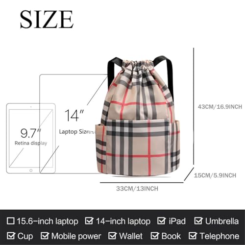 Image of MOCA Drawstring Gym Sports Backpack Lightweight Multipurpose Daypack Travel School College Daily Storage Carry Suitable Men Women Kids Adults Fitness Accessory