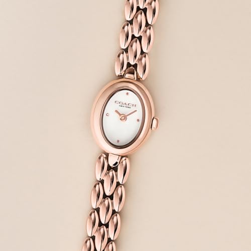 Image of Coach Sammy Women's 2H Quartz Watch Gift Set with Matching Adjustable Jewelry Bracelet - Oval Case - Minimalist Style - Gift for Her - 22.5mm