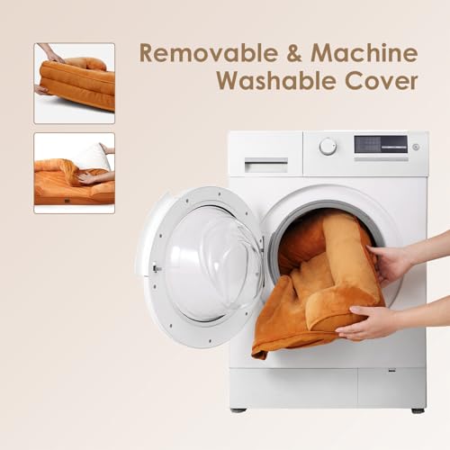 Image of EHEYCIGA Orthopedic Dog Bed for Medium Dogs, Waterproof Memory Foam Medium Dog Beds with Sides, Non-Slip Bottom and Egg-Crate Foam Pet Couch Bed with Washable Removable Cover,Pumpkin Orange