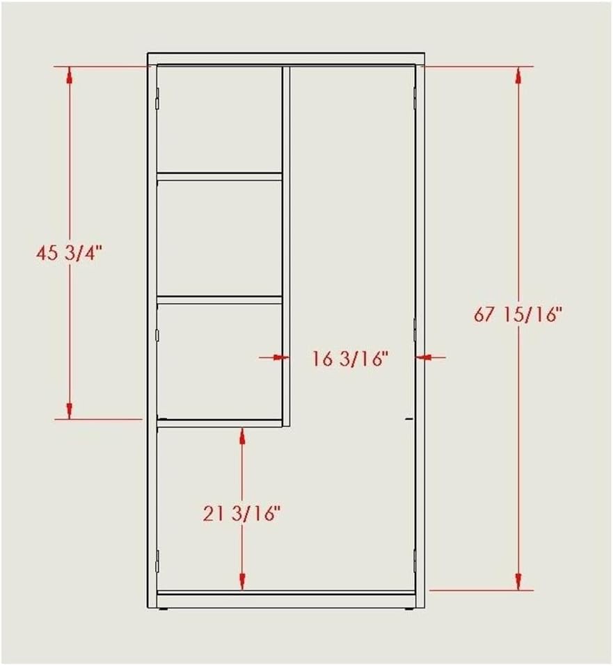 Pemberly Row Janitorial Metal Cabinet, 18"D x 36"W x 72"H, Light Gray Finish, Fully Welded Steel, Adjustable Shelves, Full-Height Storage for Cleaning Supplies, Durable Office or Industrial Storage