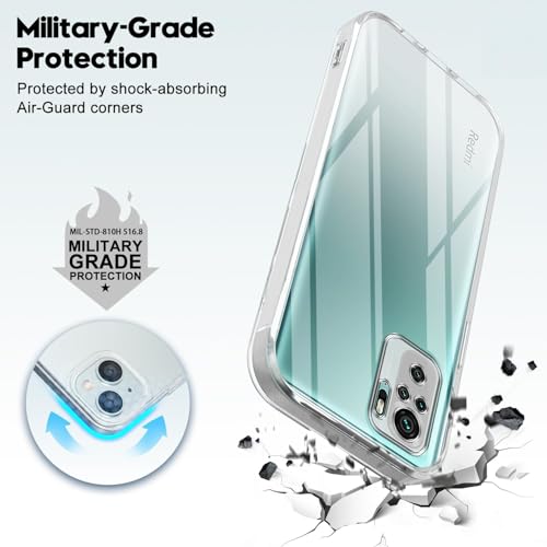Image of Jkobi Back Cover for Xiaomi Mi Redmi Note 10 | Note 10S (Silicone Clear Shockproof Case with Camera Protection | Soft and Flexible | Transparent)