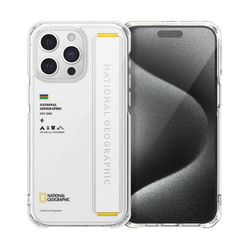 Image of National Geographic Strap Case PC for iPhone 15 Pro Max Back Cover Case (Clear White)