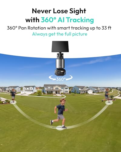 Image of BOTSLAB 4K Security Cameras Wireless Outdoor, Add-On Camera Must Be Connected to Base Station and Cannot Be Used Independently, Solar Outdoor Camera, No Subscription,AI Recognition,360 PT,2.4GHz WiFi