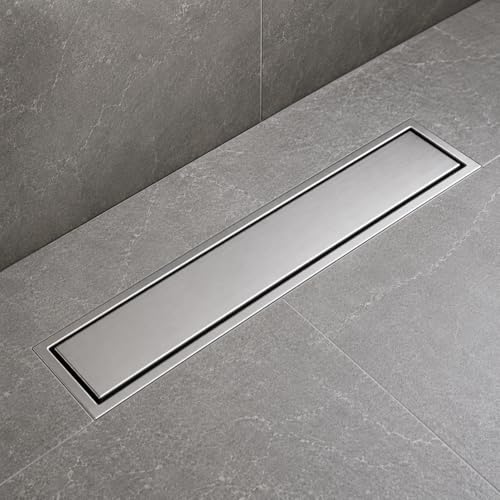 Image of URBANMONK 24 x 4 Inch SS 304 Floor Drainer for Bathroom | Tiles Insert Bathroom Drainage Jali | Anti-Odour & Anti-Cockroach Jali for Bathroom Drain | Heavy Duty Bathroom Jali for Drain | 60X10 CM
