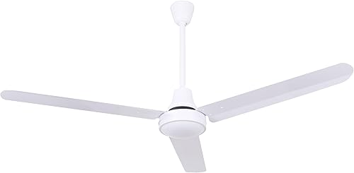 Ventilador industrial de CC, CP56DW11N, ventilador de 56 pulgadas, color WH, montaje de varilla descendente, alto rendimiento resistente a la