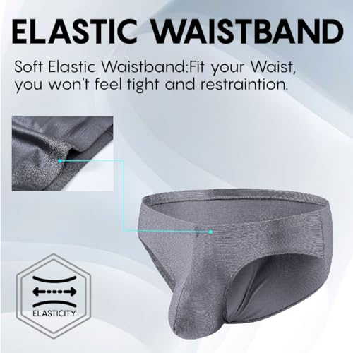 Mens Sexy Silk Bulge Enhancing Underwear Pouch Low Rise Bikini Briefs Multi pack2