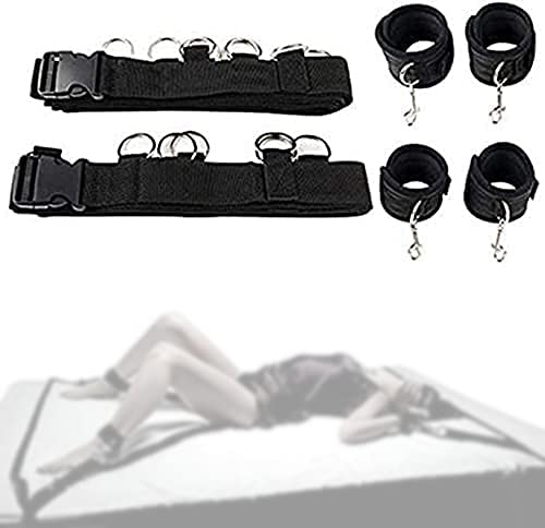 Bed Straps Sex Tie Downs for Adults Couples Under Mattress Queen Size Bed Sex Resistant Set Legs Arms Set Wrist Ankle Straps Bondaged Restraints Sex Spreaders Bar Women Sweatshirt 2U