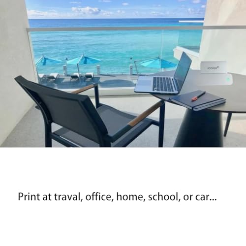 Image of IOOIOO D210 Portable Printer, Wireless Inkless Bluetooth Thermal Printer for Tattoo Stencil Transfer Paper, for 8.5 x 11 Letter, A4 Rolled & Folded Thermal Paper (White, Without Carrying Case)