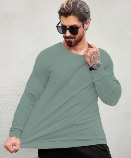 Image of Mens Stripes Full Sleeve Polycotton Tshirt| Comfortable, Lightweight,Breathable, Skin Friendly