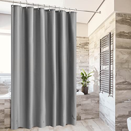 Image of Barossa Design Gray Shower Curtain Liner - Premium PEVA Shower Liner for Bathroom, BPA & PVC Free, No Chemical Smell, Lightweight Standard Size Bath Curtain with 3 Magnets, Metal Grommets - Dark Gray