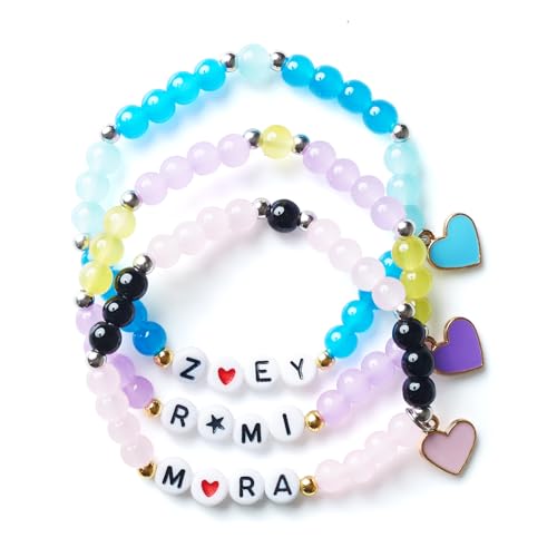 Image of 3Pcs Colorful Beaded Stackable Stretch Bracelets | Friendship Bracelet Set, Graduation Jewelry, Birthday Gifts, For Huntrix Fans