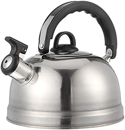 Lurrose Whistling Tea Kettle Stainless Steel Teapot Teakettle for Stovetop Induction Stove Top Fast Boiling Heat Water Tea Pot 3L Silver