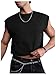SweatyRocks Men's Slogan Graphic Tank Top Sleeveless Muscle Gym Shirts Crop Top Undershirts Black Large