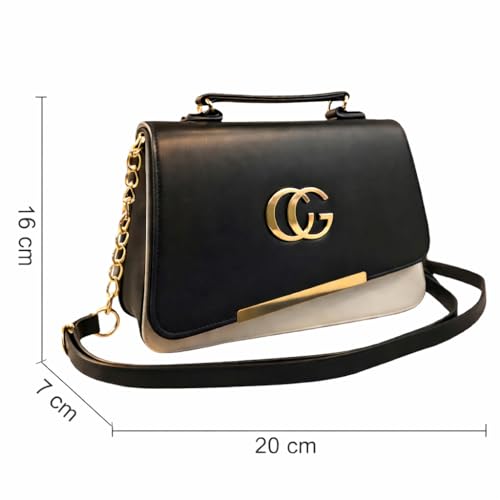 Image of ETLIS Women's Stylish Sling Bag | Faux Leather Crossbody Handbag with Gold Chain Strap | Small Shoulder Purse for Daily Use, Party & Travel