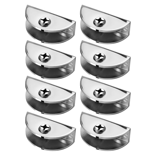 Paquete de 8 soportes de cristal resistentes a la erosión para vidrio de 8 a 12 mm, perfectos para baño, resistente a la erosión ambiental