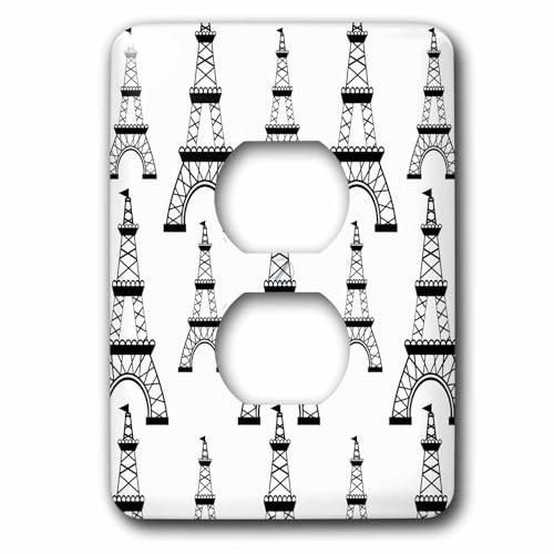 Housse pour interrupteur Tour Eiffel 3dRose lsp_164473_6 noir blanc