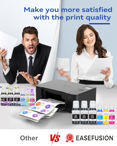 Image of EaseFusion Replacement for Epson 502 Ink Refill Bottles Work with ET-2850 ET-3850 ET-4850 ET-15000 ET 2850 ET 3850 ET15000 ET4850 ET-2760 ET-3830 ET3843 ET-3760 ET2750 ET4750 3750 (6Packs-3BK,CMY)