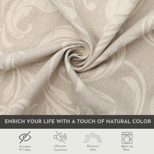 Image of 80% Blackout Curtains for Bedroom, Cocoa Window Drapes 63 Inch Length for Living Room, Thermal Insulated Grommet Curtains, 2 Panels