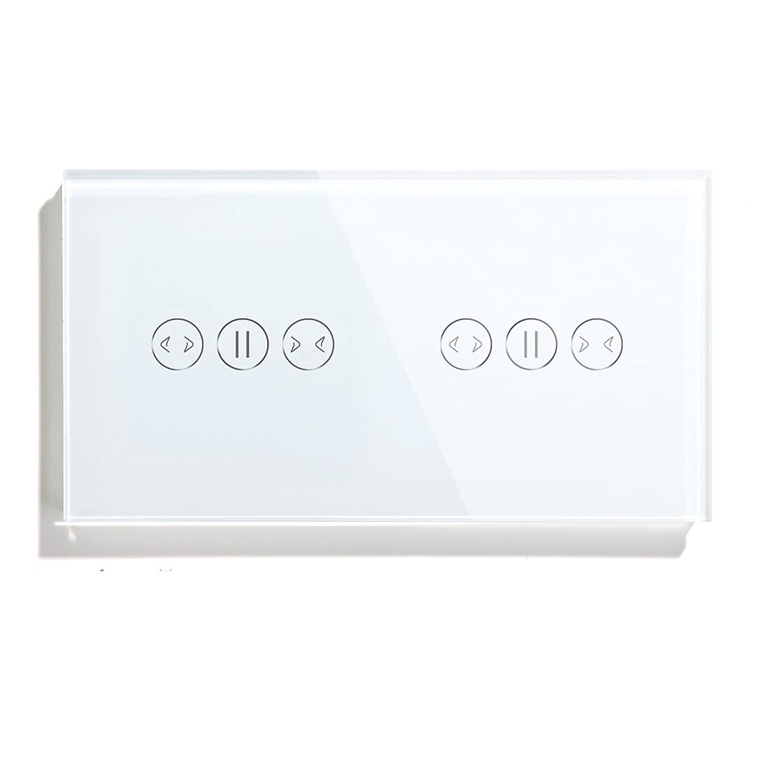 Interruptor Inteligente,Interruptor Persianas Wifi WIFI Cortina 157 mm interruptor de cortina de luz blanca negro Golden Crystal Class Clase Switch Trabajo(White 1 Piece)